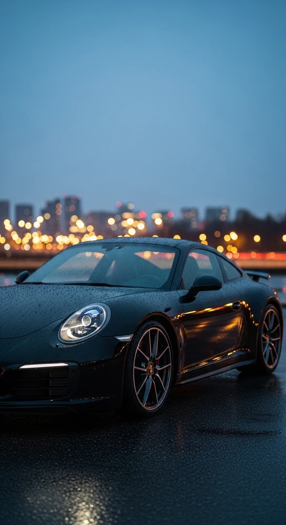 Schwarzer Porsche 911 Wallpaper 4K – Hochwertige Hintergrundbilder fürs Handy hintergrundbild