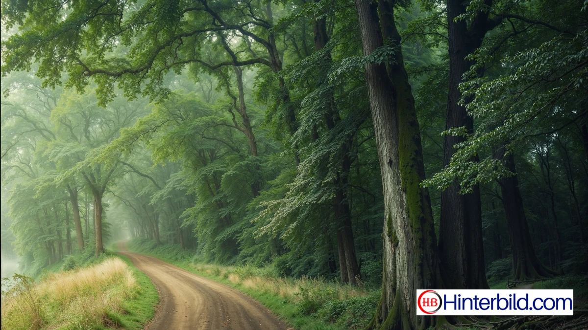 Waldweg im Grünen hintergrundbild